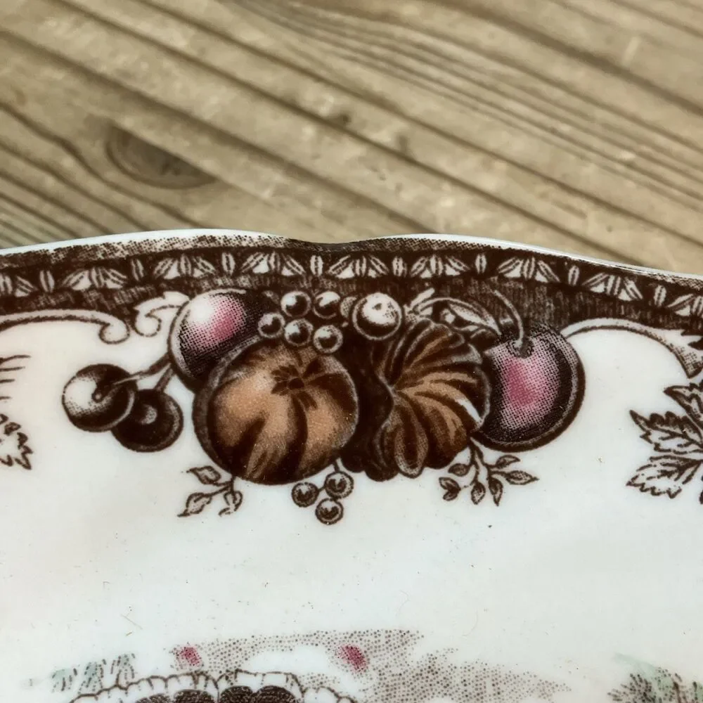 Johnson Brothers Autumn monarch Turkey Gravy Boat Sauce bowl w/plate NWT Sticker